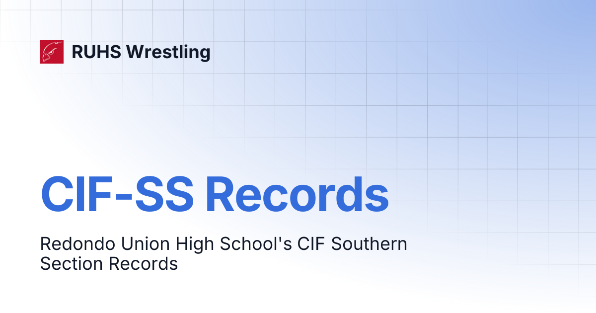 CIF-SS Records | RUHS Wrestling